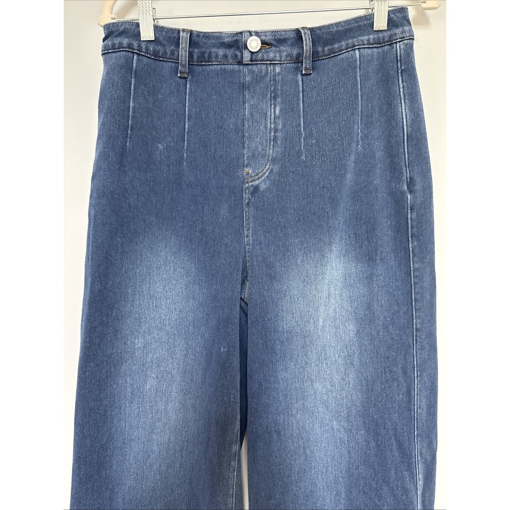 Halara Flex High Waisted Tummy Control Wide Leg Casual Blue Jeans Size Petite L - Picture 11 of 16